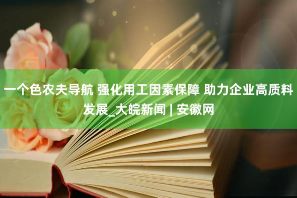 一个色农夫导航 强化用工因素保障 助力企业高质料发展_大皖新闻 | 安徽网