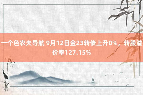 一个色农夫导航 9月12日金23转债上升0%，转股溢价率127.15%