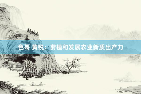色哥 黄锐：莳植和发展农业新质出产力