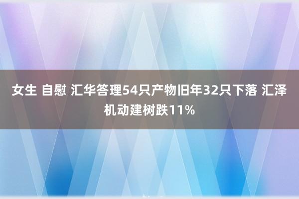 女生 自慰 汇华答理54只产物旧年32只下落 汇泽机动建树跌11%