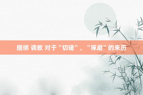 捆绑 调教 对于“切磋”、“琢磨”的来历