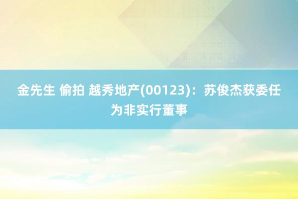 金先生 偷拍 越秀地产(00123)：苏俊杰获委任为非实行董事
