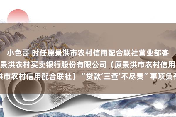 小色哥 时任原景洪市农村信用配合联社营业部客户司理彭贵祥因对云南景洪农村买卖银行股份有限公司（原景洪市农村信用配合联社）“贷款‘三查’不尽责”事项负有背负被警戒