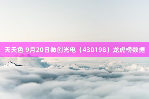 天天色 9月20日微创光电（430198）龙虎榜数据