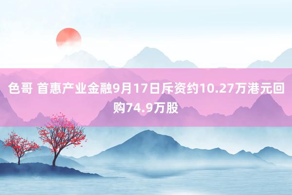 色哥 首惠产业金融9月17日斥资约10.27万港元回购74.9万股