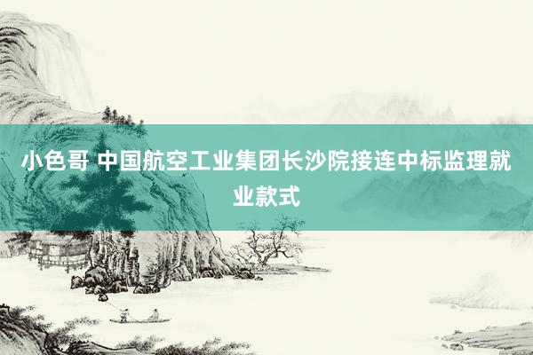 小色哥 中国航空工业集团长沙院接连中标监理就业款式