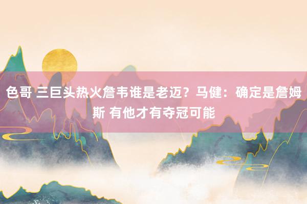 色哥 三巨头热火詹韦谁是老迈？马健：确定是詹姆斯 有他才有夺冠可能