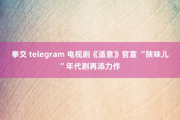 拳交 telegram 电视剧《适意》官宣 “陕味儿”年代剧再添力作