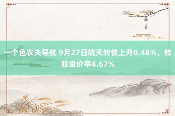 一个色农夫导航 9月27日皖天转债上升0.48%，转股溢价率4.67%