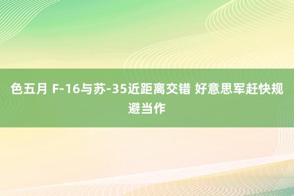 色五月 F-16与苏-35近距离交错 好意思军赶快规避当作