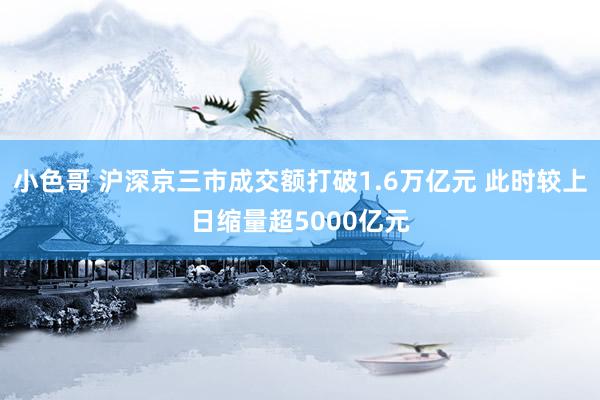 小色哥 沪深京三市成交额打破1.6万亿元 此时较上日缩量超5000亿元