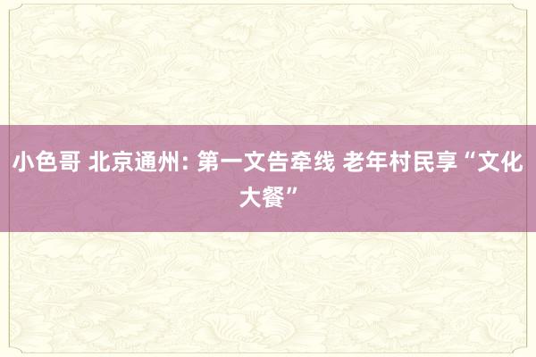 小色哥 北京通州: 第一文告牵线 老年村民享“文化大餐”