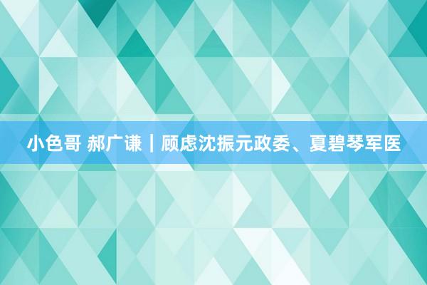 小色哥 郝广谦｜顾虑沈振元政委、夏碧琴军医