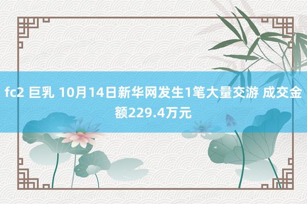 fc2 巨乳 10月14日新华网发生1笔大量交游 成交金额229.4万元