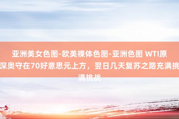 亚洲美女色图-欧美裸体色图-亚洲色图 WTI原油深奥守在70好意思元上方，翌日几天复苏之路充满挑战