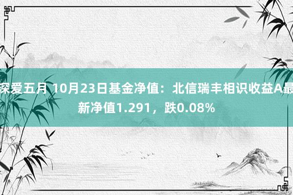 深爱五月 10月23日基金净值：北信瑞丰相识收益A最新净值1.291，跌0.08%