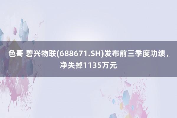 色哥 碧兴物联(688671.SH)发布前三季度功绩，净失掉1135万元