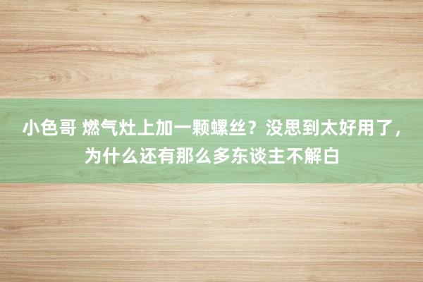 小色哥 燃气灶上加一颗螺丝？没思到太好用了，为什么还有那么多东谈主不解白