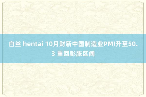 白丝 hentai 10月财新中国制造业PMI升至50.3 重回彭胀区间