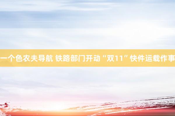 一个色农夫导航 铁路部门开动“双11”快件运载作事