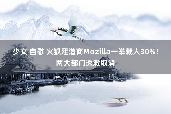 少女 自慰 火狐建造商Mozilla一举裁人30%！两大部门透澈取消