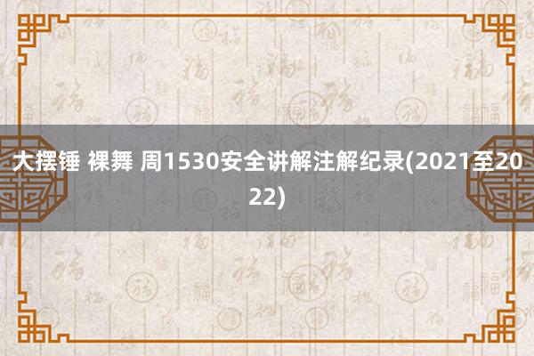 大摆锤 裸舞 周1530安全讲解注解纪录(2021至2022)