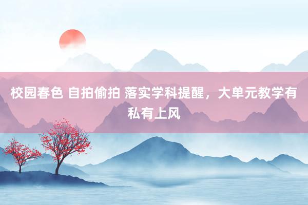 校园春色 自拍偷拍 落实学科提醒，大单元教学有私有上风