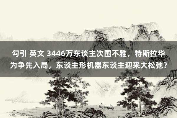 勾引 英文 3446万东谈主次围不雅，特斯拉华为争先入局，东谈主形机器东谈主迎来大松弛？