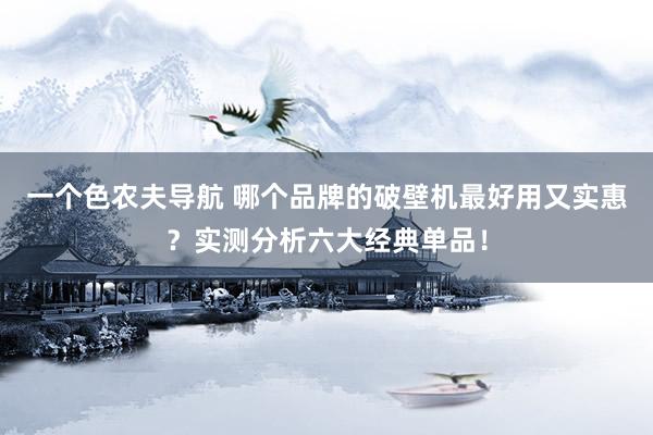 一个色农夫导航 哪个品牌的破壁机最好用又实惠？实测分析六大经典单品！