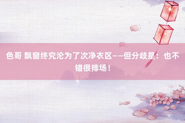 色哥 飘窗终究沦为了次净衣区——但分歧是：也不错很排场！
