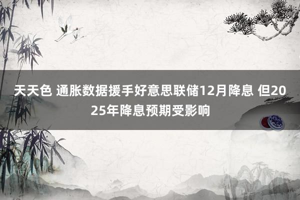 天天色 通胀数据援手好意思联储12月降息 但2025年降息预期受影响