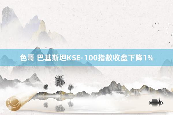 色哥 巴基斯坦KSE-100指数收盘下降1%