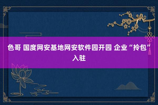 色哥 国度网安基地网安软件园开园 企业“拎包”入驻