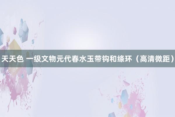 天天色 一级文物元代春水玉带钩和绦环（高清微距）