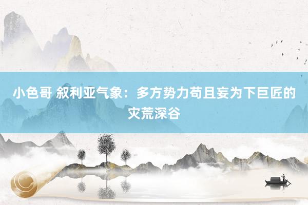 小色哥 叙利亚气象：多方势力苟且妄为下巨匠的灾荒深谷