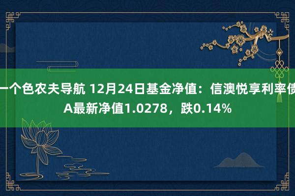 一个色农夫导航 12月24日基金净值：信澳悦享利率债A最新净值1.0278，跌0.14%