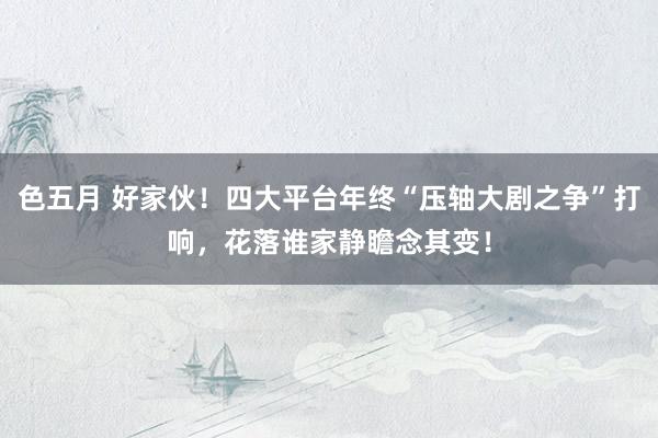 色五月 好家伙！四大平台年终“压轴大剧之争”打响，花落谁家静瞻念其变！