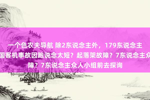 一个色农夫导航 除2东说念主外，179东说念主恐沿途受难！韩国客机事故因跑说念太短？起落架故障？7东说念主众人小组前去探询