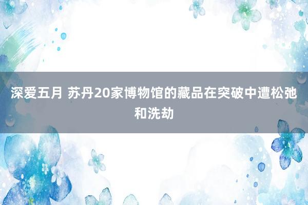 深爱五月 苏丹20家博物馆的藏品在突破中遭松弛和洗劫