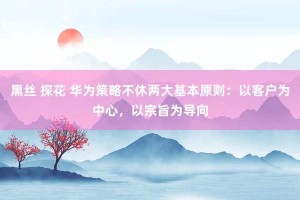 黑丝 探花 华为策略不休两大基本原则：以客户为中心，以宗旨为导向