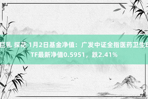 巨乳 探花 1月2日基金净值：广发中证全指医药卫生ETF最新净值0.5951，跌2.41%