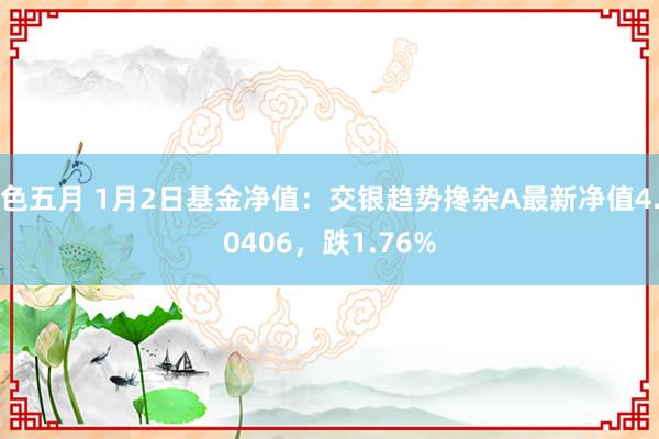 色五月 1月2日基金净值：交银趋势搀杂A最新净值4.0406，跌1.76%