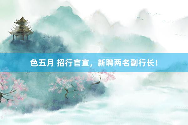 色五月 招行官宣，新聘两名副行长！