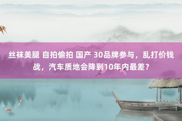 丝袜美腿 自拍偷拍 国产 30品牌参与，乱打价钱战，汽车质地会降到10年内最差？