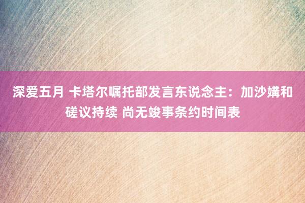 深爱五月 卡塔尔嘱托部发言东说念主：加沙媾和磋议持续 尚无竣事条约时间表