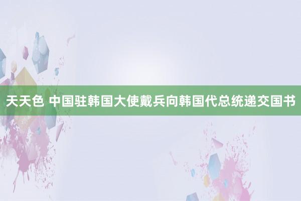 天天色 中国驻韩国大使戴兵向韩国代总统递交国书