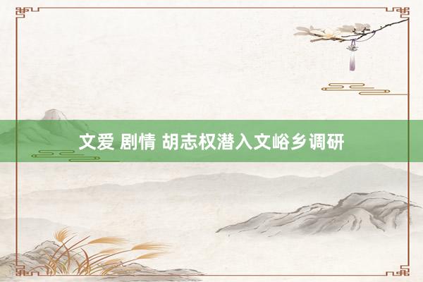 文爱 剧情 胡志权潜入文峪乡调研