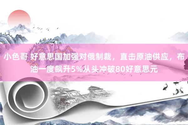 小色哥 好意思国加强对俄制裁，直击原油供应，布油一度飙升5%从头冲破80好意思元