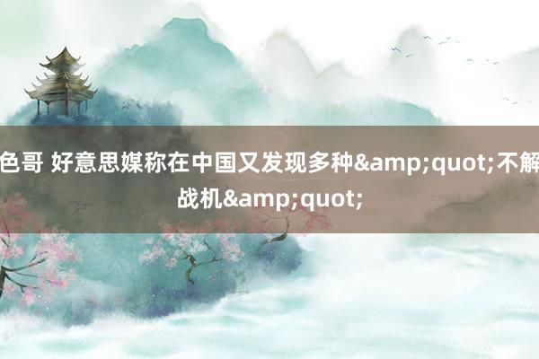色哥 好意思媒称在中国又发现多种&quot;不解战机&quot;