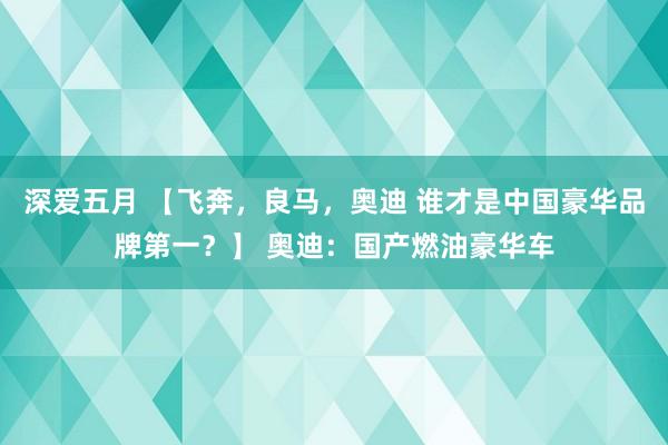 深爱五月 【飞奔，良马，奥迪 谁才是中国豪华品牌第一？】 奥迪：国产燃油豪华车